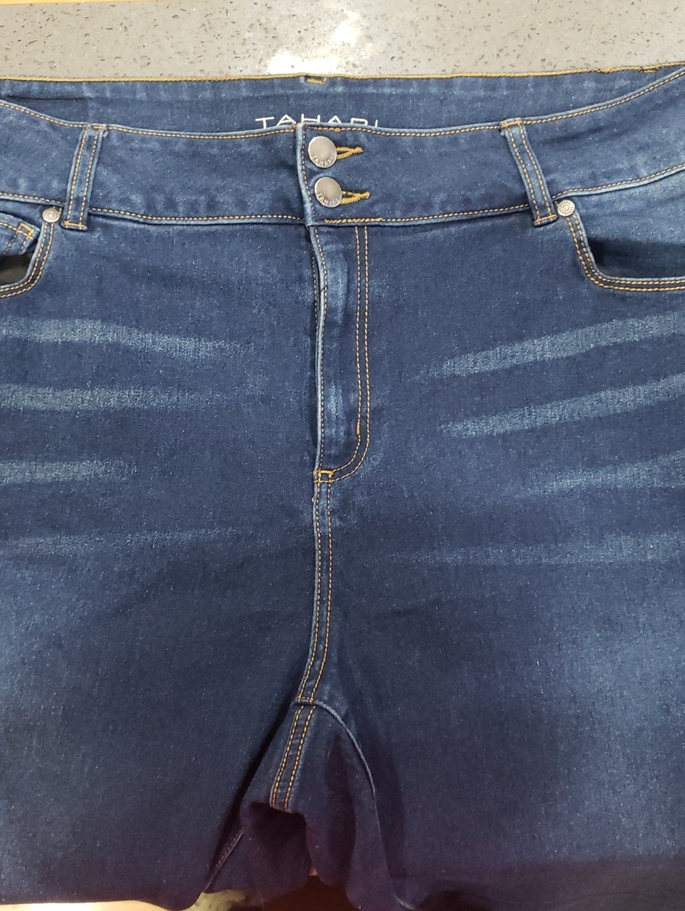 Tahari Womens Jeans 22W Blue Strtch Dark Wash Plus Ankle - Picture 2 of 11